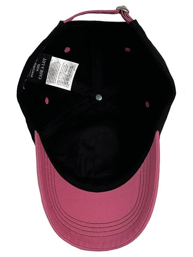 Slogon Logo Ball Cap Black Pink - CASEALOT - BALAAN 3