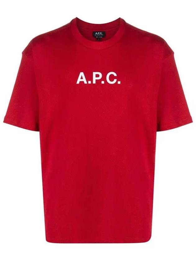 Moran Openwork Short Sleeve T-Shirt Red - A.P.C. - BALAAN 3