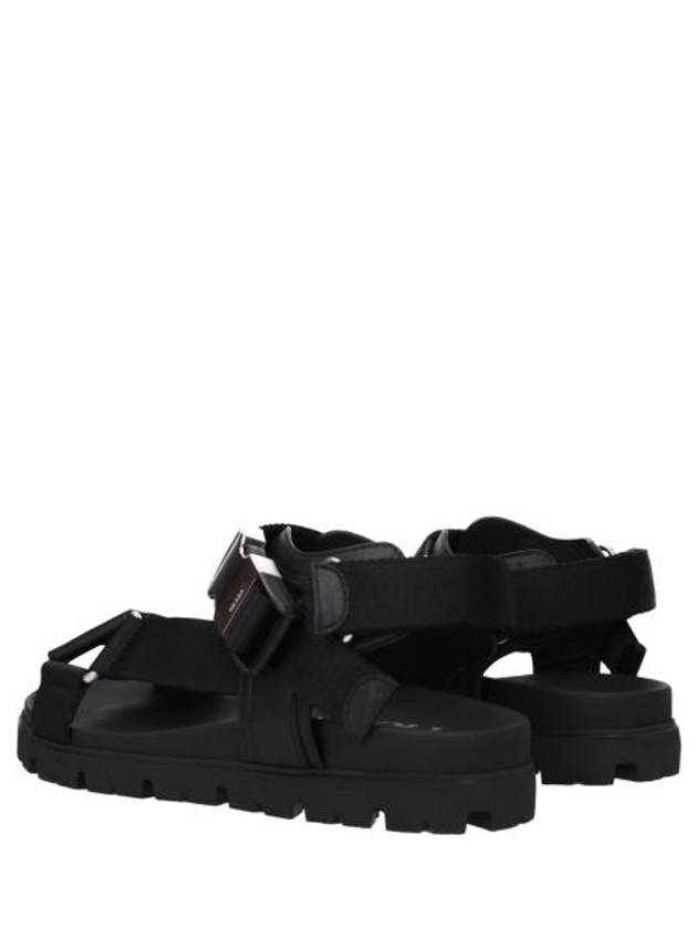 Sporty Leather Re-Nylon Tape Sandals Black - PRADA - BALAAN 5