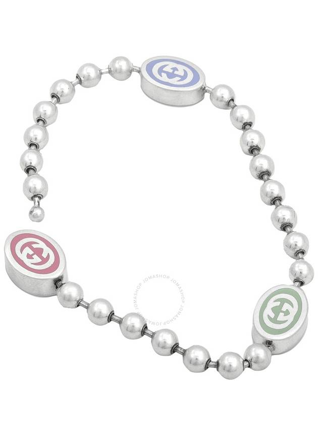 Interlocking G Enamel Multicolor Ball Chain Bracelet YBA753442001 Silver - GUCCI - BALAAN 4