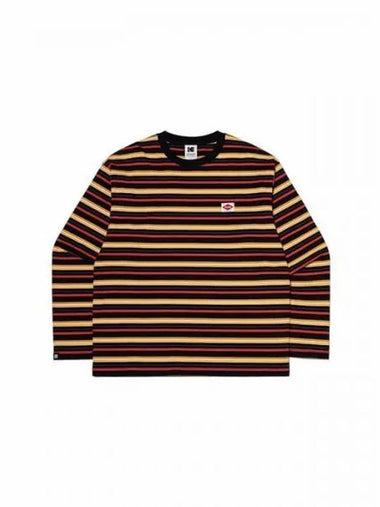 KODAK Apparel Rainbow Semi Overfit Striped T Shirt BLACK - KODO - BALAAN 1