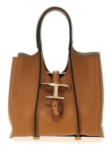 T Timeless Micro Tote Bag Brown - TOD'S - BALAAN 1