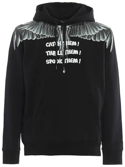 Catch Them Wing Printed Hoodie Black - MARCELO BURLON - BALAAN 2