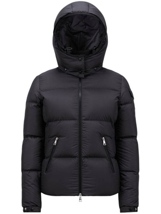 1A00160 54A81 999 FOURMINES Purmin logo patch hood down padded black women s jacket TJ - MONCLER - BALAAN 1