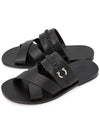 Gancini Ornament Slippers Black - SALVATORE FERRAGAMO - BALAAN 2