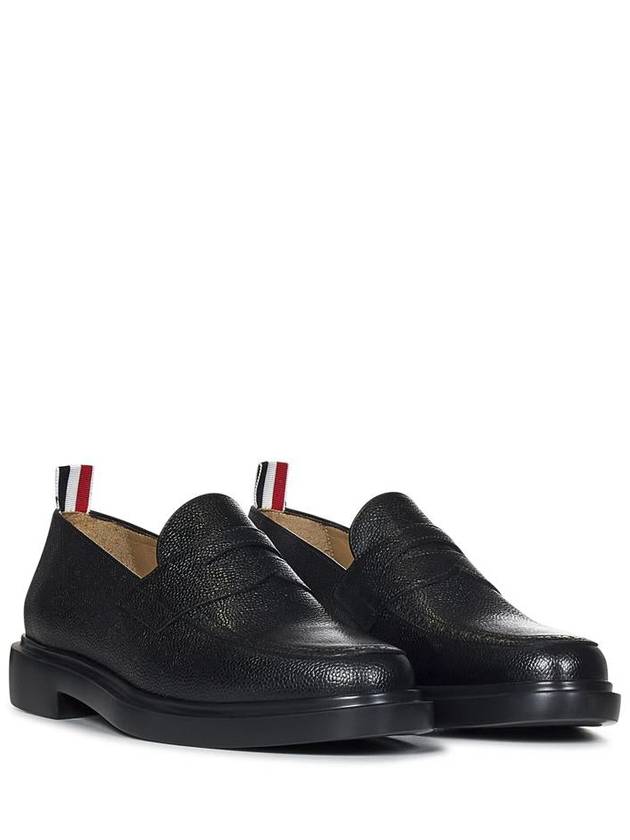 Pebble Grain Rubber Sole Penny Loafer Black - THOM BROWNE - BALAAN 3