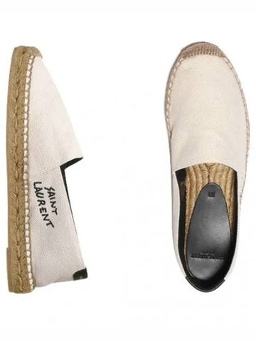 embroidered logo espadrille slip ons - SAINT LAURENT - BALAAN 1