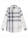 Check Stretch Cotton Shirt Grey White - BURBERRY - BALAAN 2