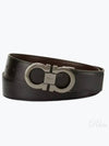 Gancini Reversible Adjustable Leather Belt Black Dark Brown - SALVATORE FERRAGAMO - BALAAN 2