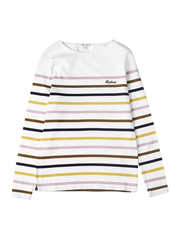 Logo Stripe Long Sleeve T-Shirt White - BARBOUR - BALAAN 11