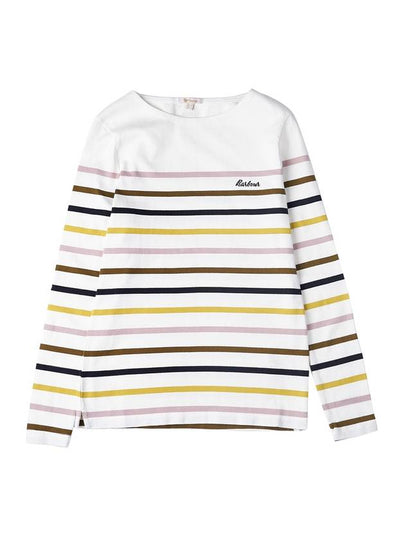 Logo Stripe Long Sleeve T-Shirt White - BARBOUR - BALAAN 2