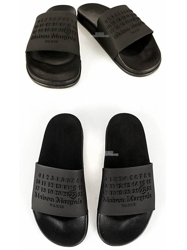 Men's Logo Rubber Slippers Black - MAISON MARGIELA - BALAAN.