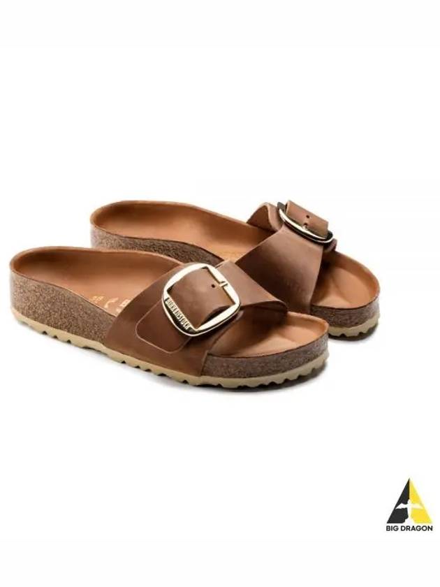 Madrid Big Buckle Slippers Cognac - BIRKENSTOCK - BALAAN 2