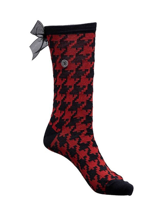 SOCKS APPEAL RED CHECK RIBBON - BROWN HAT - BALAAN 2