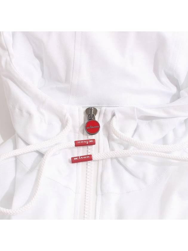 Men's Umbi Cotton Zip Up Hoodie White - KITON - BALAAN 4