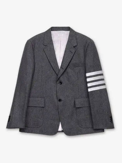 4 Bar Stripe Single Breasted Wool Jacket Grey - THOM BROWNE - BALAAN 2