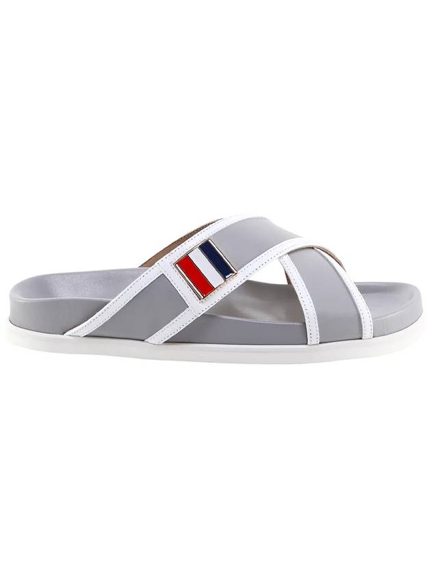 Three Stripes Buckle Cross Sandals Dark Grey - THOM BROWNE - BALAAN 1