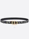 30 Montaigne Gold Hardware Jacquard Reversible Leather Belt Black Blue - DIOR - BALAAN 2