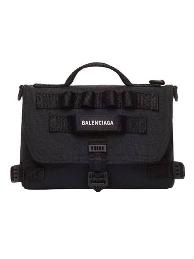 Army Logo Print Nylon Messenger Bag Black - BALENCIAGA - BALAAN 1