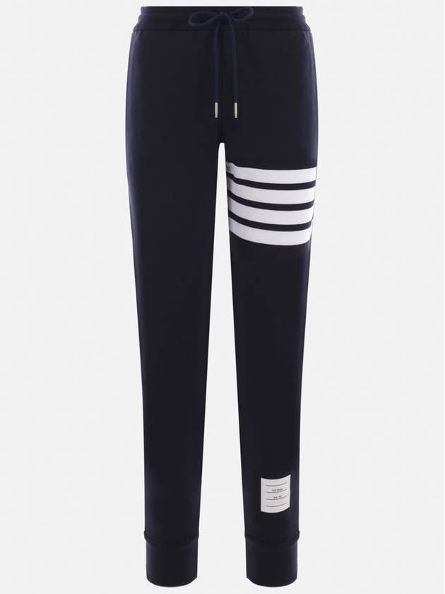 Women's Engineer 4 Bar Cotton Loopback Knit Track Pants Navy - THOM BROWNE - BALAAN 2