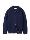 Fisherman collar zip up cardigan navy - INDUST - BALAAN 9