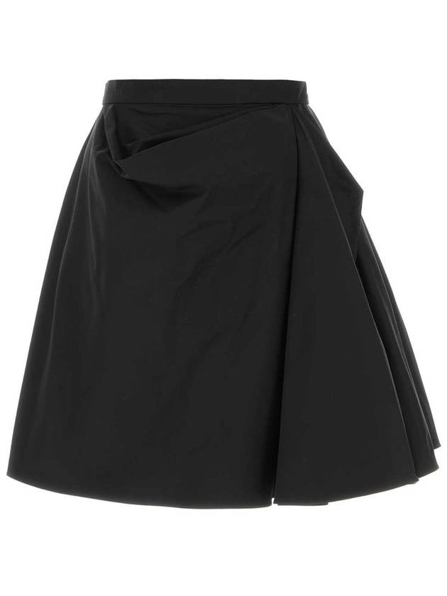 Flared Mini A-Line Skirt Black - ALEXANDER MCQUEEN - BALAAN 2