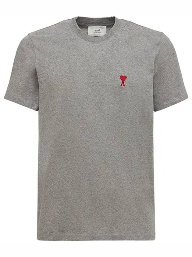 Paris Coeur Heart Logo Classic Short Sleeve T Shirt Gray - AMI - BALAAN 1