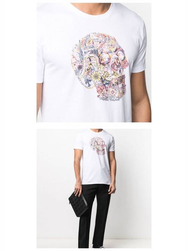 Skull Skull Printing Short Sleeve T-Shirt White - ALEXANDER MCQUEEN - BALAAN 7