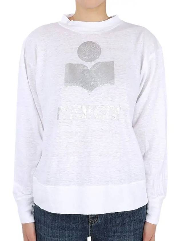 Klowia Logo Print Linen Sweatshirt White - ISABEL MARANT - BALAAN 3