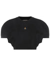 Women's Logo Short Sleeve T-Shirt Black - VIVIENNE WESTWOOD - BALAAN 3