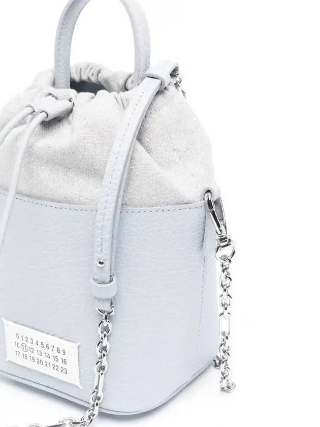 5AC Number Logo Texture Leather Bucket Bag Pale Blue - MAISON MARGIELA - BALAAN 3