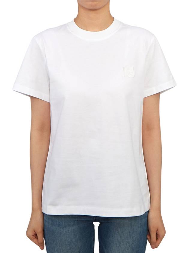 Women's Embossed Back Logo Cotton Short Sleeve T-Shirt White - WOOYOUNGMI - BALAAN 4