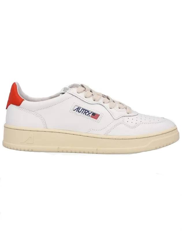 Men's Medalist Low Top Sneakers White Orange - AUTRY - BALAAN 1