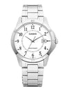 analog stainless steel band watch white - CASIO - BALAAN 1