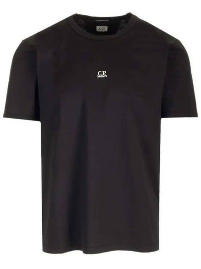 70/2 Mercerized Jersey Logo Short Sleeve T-Shirt Black - CP COMPANY - BALAAN 2