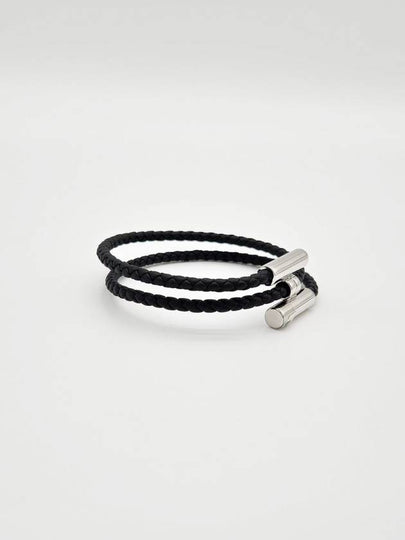 Tunis Tresse Palladium Bracelet Noir - HERMES - BALAAN 2