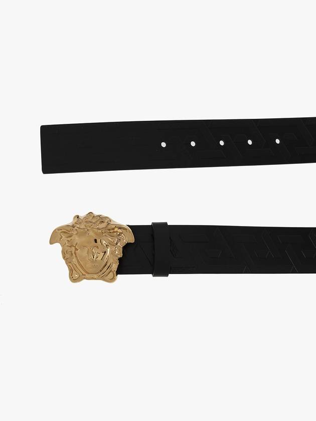 La Medusa Greca Leather Belt Black - VERSACE - BALAAN 5