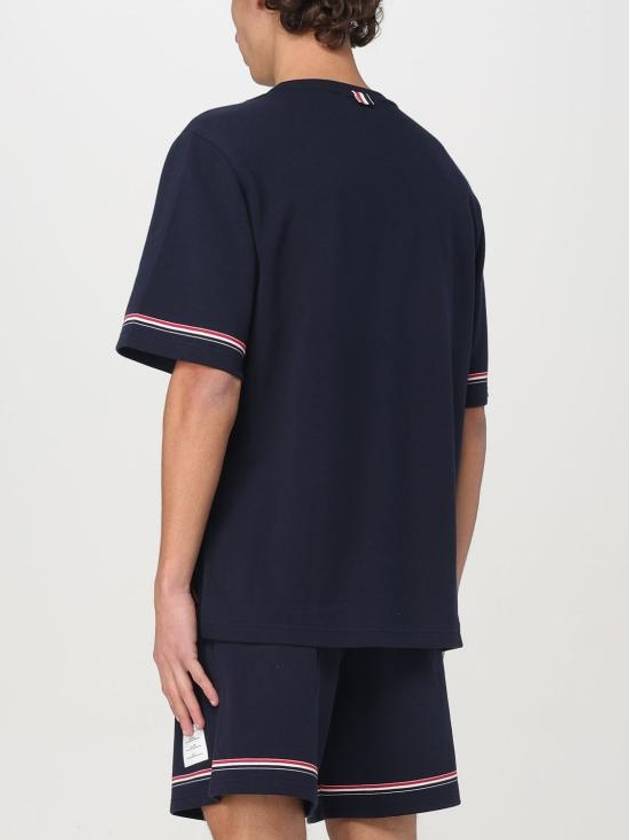 Cotton Rugby Short Sleeve T-Shirt Navy - THOM BROWNE - BALAAN 4