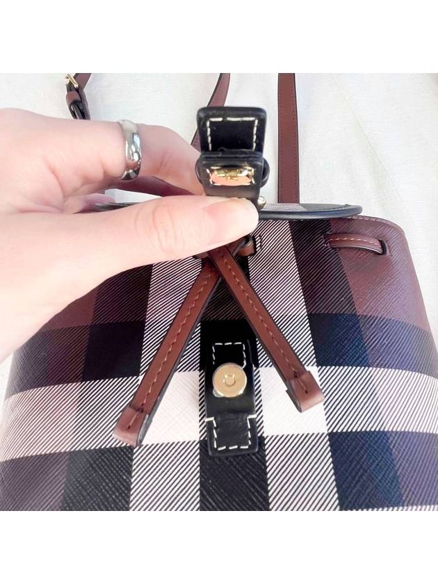 Check Mini Backpack Dark Brown - BURBERRY - BALAAN 7