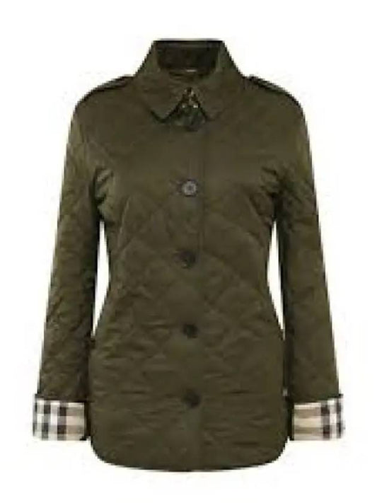 Diamond Quilted Jacket Dark Olive - BURBERRY - BALAAN 2