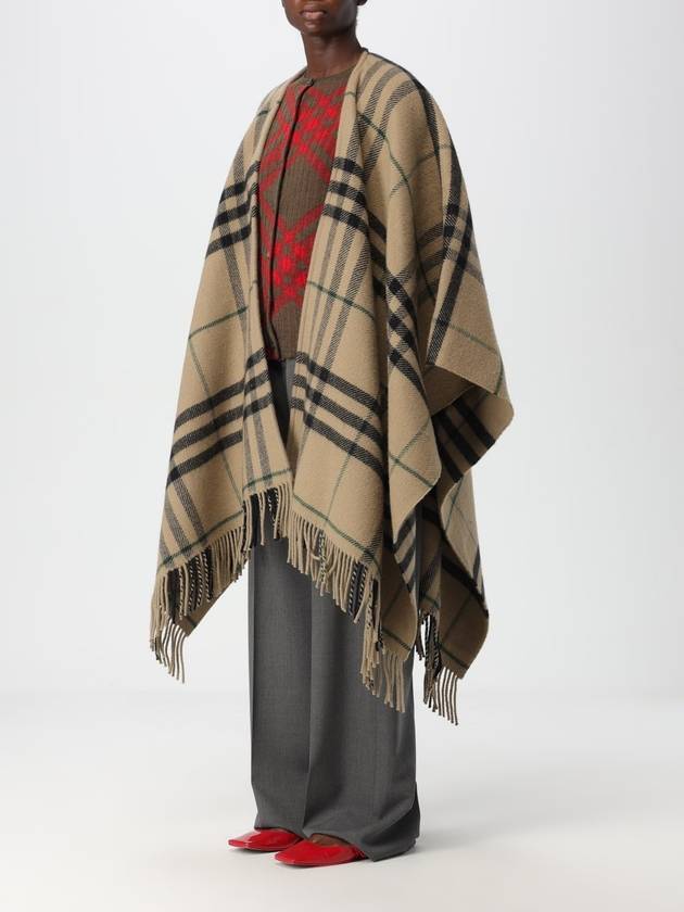 Check Wool Cashmere Cape Beige - BURBERRY - BALAAN 4