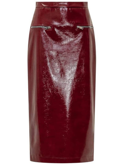 Patent leather midi H line skirt red - MSGM - BALAAN 2