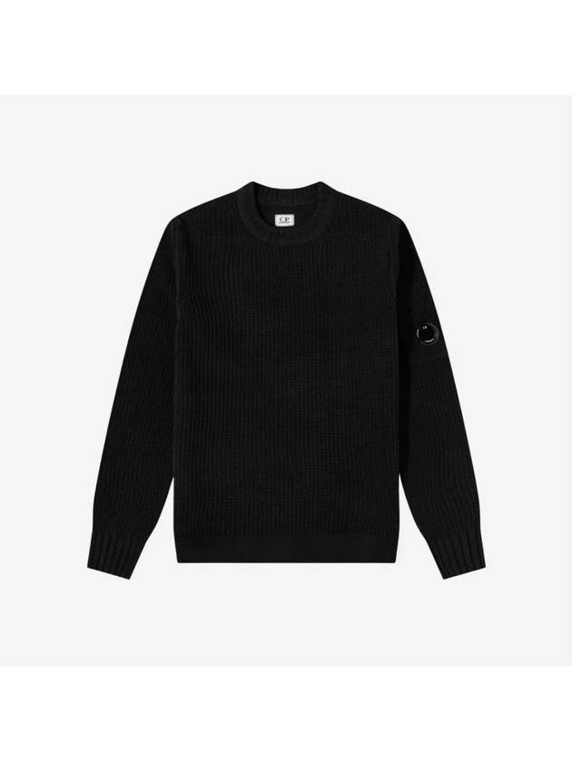 Men's Lens Wappen Pocket Knit Top Black - CP COMPANY - BALAAN 3