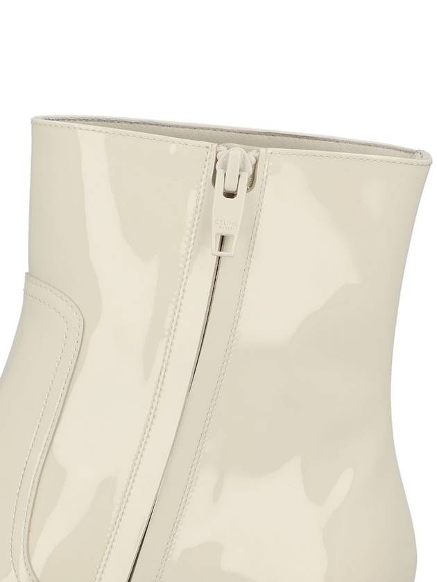 Les Triomphe Zip Calfskin Middle Boots White - CELINE - BALAAN 5