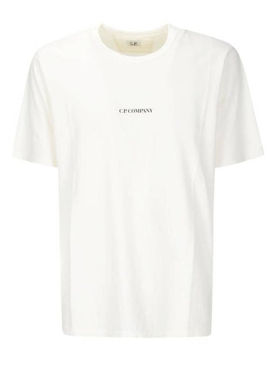 24/1 Jersey Garment Dyed Logo Short Sleeve T-Shirt White - CP COMPANY - BALAAN 1