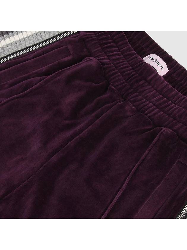 Men's Logo CHENILL Track Pants CA007F19469007 9501 PURPLE WHITE PLC006pu - PALM ANGELS - BALAAN 6