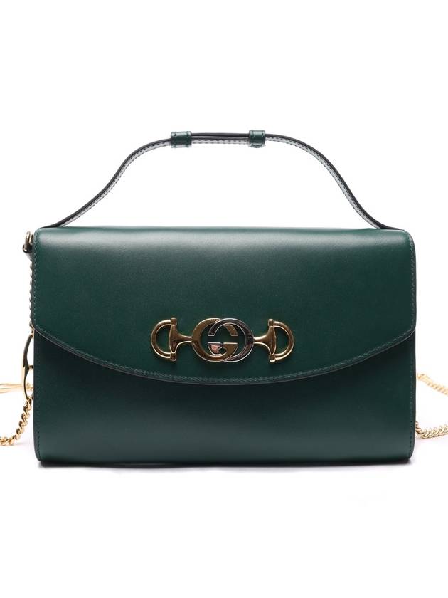 Zumi Small Leather Shoulder Bag Green - GUCCI - BALAAN 3