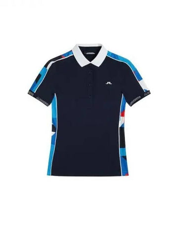 Golf women s short sleeved t shirt Damai polo navy domestic product GR5Y24050249487 - J.LINDEBERG - BALAAN 1