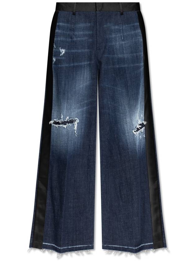 Dsquared2 Wide-leg Jeans, Women's, Navy Blue - DSQUARED2 - BALAAN 1