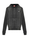 Logo Patch Drawstring Hoodie Black - DIESEL - BALAAN 2